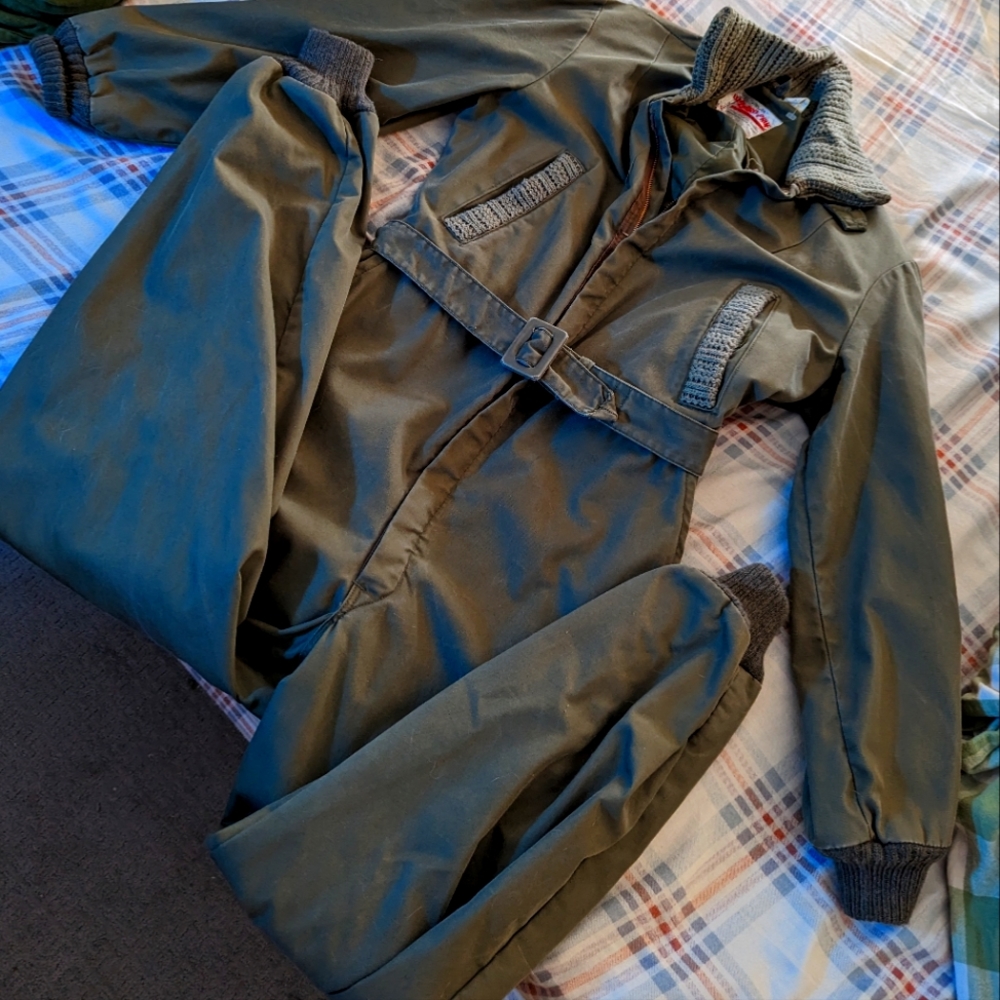 Vintage Coverall Snowsuit Olive Green / Wall's Blizzard Pruf